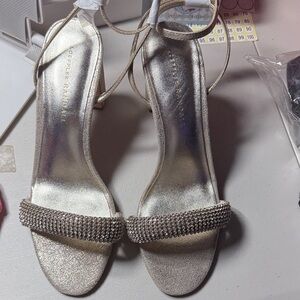 Loeffler Randall Metallic Silver Heels